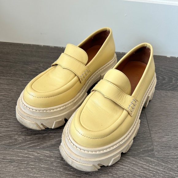 Alohas Trailblazer Leather Chunky Loafers in Mellow Yellow Size EU 35 US5 - Picture 2 of 5